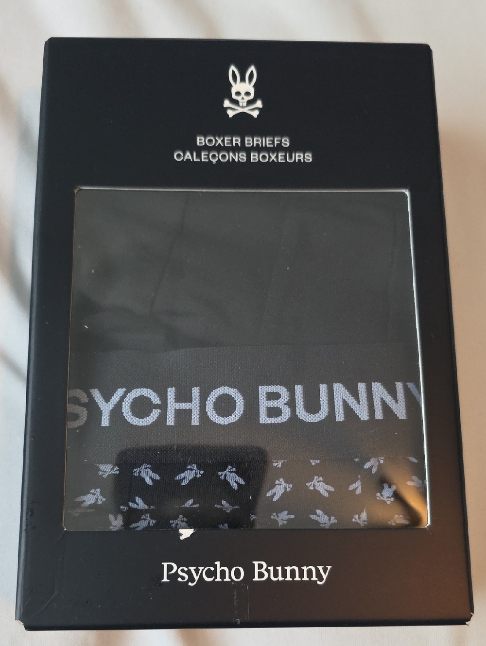 Psycho Bunny Black Boxer Briefs with Logo NIB set Of 2